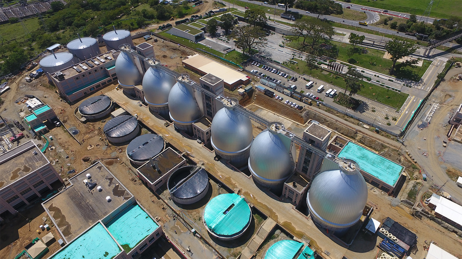 Vista aérea planta de tratamiento